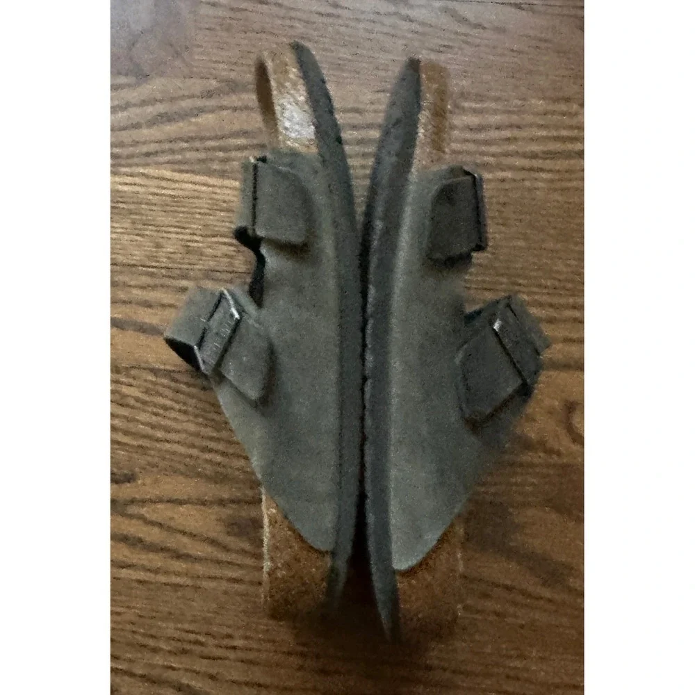 Birkenstock Arizona Men 42 Dark Gray Leather Cork Slide Sandal Comfort Gorpcore